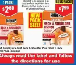 Chemist Warehouse Hot Hands Cura-Heat Neck & Shoulder Pain Patch 1 Pack or 3 Pack Exclusive offer