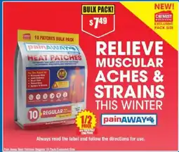 Chemist Warehouse Pain Away Heat Patches Regular 10 Pack Exclusive Sim offer