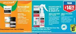 Chemist Warehouse Brauer Arnicanze Cream 100g or 60 Tablets offer