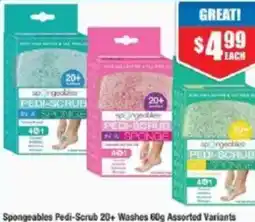 Chemist Warehouse Spongeables Pedi-Scrub 20+ Washes 60g Assorted Variants offer