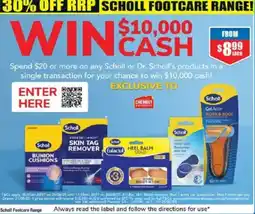 Chemist Warehouse Scholl Footcare Range offer