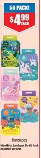 Chemist Warehouse MendEms Bandages Tin 50 Pack Assorted Variants offer