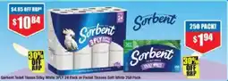 Chemist Warehouse Sorbent Toilet Tissue Silky White 3PLY 24 Pack or Facial Tissues Soft White 250 Pack offer