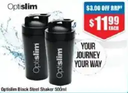 Chemist Warehouse Optislim Black Steel Shaker offer