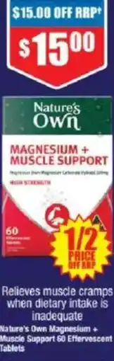 Chemist Warehouse Nature's Own Magnesium + Muscle Support 60 Effervescent offer