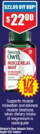 Chemist Warehouse Nature's Own Muscle Relax Night 120 Tablets offer