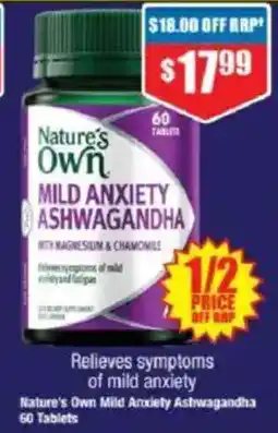 Chemist Warehouse Nature's Own Mild Anxiety Ashwagandha 60 Tablets offer