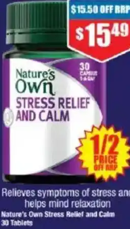 Chemist Warehouse Nature's Own STRESS RELIEF AND CALM 30 Tablets offer