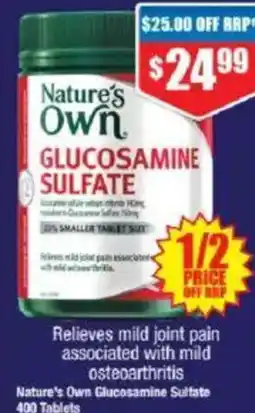 Chemist Warehouse Nature's Own Glucosamine Sulfate 400 Tablets offer