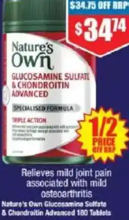 Chemist Warehouse Nature's Own Glucosamine Sulfate & Chondroitin Advanced 180 Tablets offer