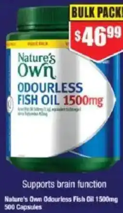 Chemist Warehouse Nature's Own Odourless Fish Oil 1500mg 500 Capsules offer