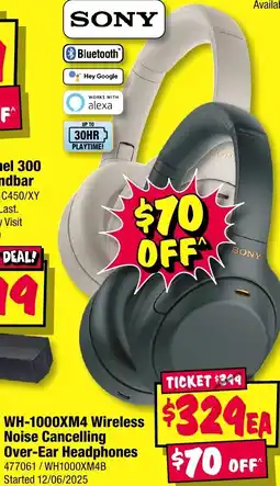 JB Hi-Fi WH-1000XM4 Wireless Noise Cancelling Over-Ear Headphones offer