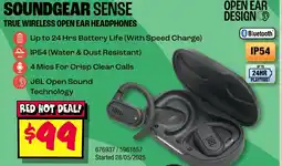 JB Hi-Fi SOUNDGEAR SENSE TRUE WIRELESS OPEN EAR HEADPHONES offer