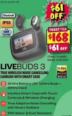 JB Hi-Fi LIVEBUDS 3 offer