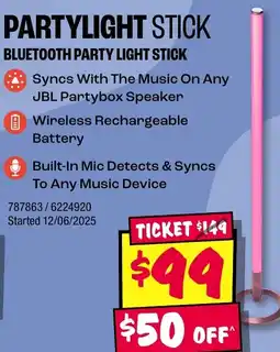 JB Hi-Fi PARTYLIGHT STICK offer