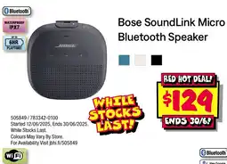 JB Hi-Fi Bose SoundLink Micro Bluetooth Speaker offer
