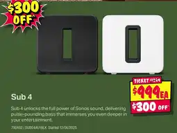 JB Hi-Fi Sub 4 offer