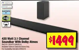 JB Hi-Fi 420 Watt 3.1 Channel Soundbar With Dolby Atmos offer
