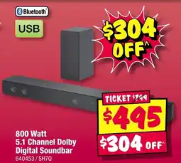 JB Hi-Fi 800 Watt 5.1 Channel Dolby Digital Soundbar offer