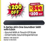 JB Hi-Fi S-Series All in One Soundbar S60D with 5.0ch offer