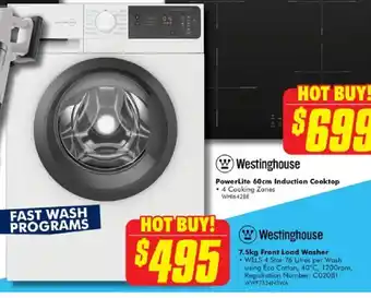 The Good Guys Westinghouse 7.5kg Front Load Washer offer