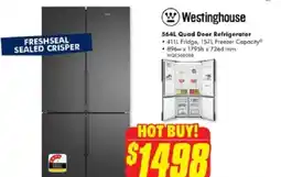 The Good Guys Westinghouse 564L Quad Door Refrigerator offer