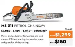 STIHL MS 311 PETROL CHAINSAW offer