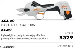 STIHL ASA 20 BATTERY SECATEURS offer