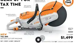 STIHL TSA 300 BATTERY CUT-OFF MACHINE offer