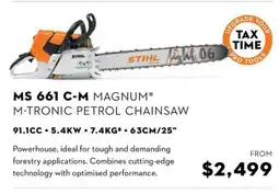 STIHL MS 661 C-M MAGNUM® M-TRONIC PETROL CHAINSAW offer