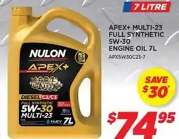 Auto One NULON APEX+ MULTI-23 FULL SYNTHETIC 5W-30 ENGINE OIL offer