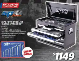 Auto One 138pc metric tool kit + bonus spanner set offer