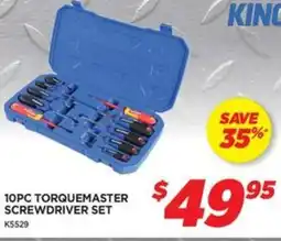 Auto One 10pc torquemaster screwdriver set offer