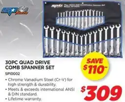 Auto One 30pc quad drive comb spanner set offer