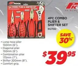 Auto One 4pc combo plier & shifter set offer