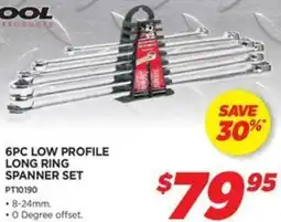 Auto One 6pc low profile long ring spanner set offer