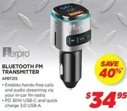 Auto One Aerpro bluetooth fm transmitter offer