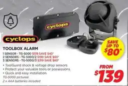 Auto One cyclops TOOLBOX ALARM offer