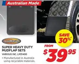 Auto One Loadmaster super heavy duty mudflap sets offer