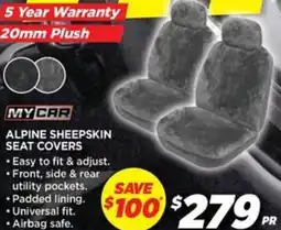 Auto One Alpine sheepskin seat covers offer