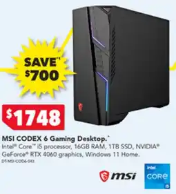2nds World MSI CODEX 6 Gaming Desktop offer