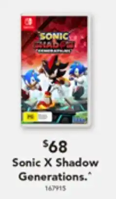 $68 Sonic X Shadow Generations