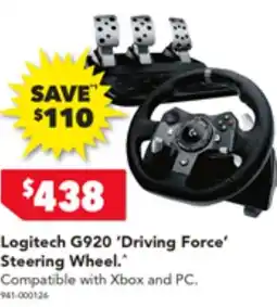 2nds World Logitech G920 'Driving Force' Steering Wheel offer
