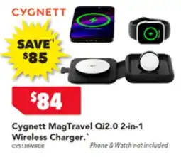 2nds World Cygnett MagTravel Qi2.0 2-in-1 Wireless Charger offer
