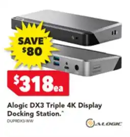 Alogic DX3 Triple 4K Display Docking Station