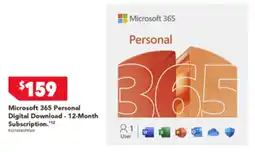 2nds World Microsoft 365 Personal Digital Download - 12-Month Subscription offer