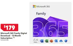 Microsoft 365 Family Digital Download - 12-Month Subscription