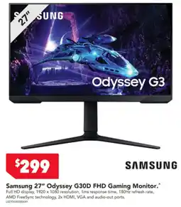 2nds World Samsung 27" Odyssey G30D FHD Gaming Monitor offer
