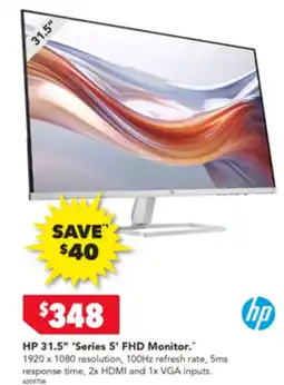2nds World HP 31.5" 'Series 5' FHD Monitor offer