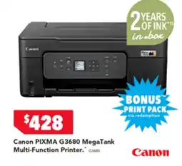2nds World Canon PIXMA G3680 MegaTank Multi-Function Printer offer